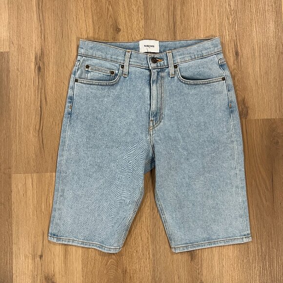 NWT Nanushka Bermuna Long Blue Jean Shorts Size 28 - Picture 3 of 8